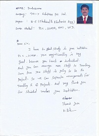 Prabhakaran plc TESTIMONIAL Photocopy